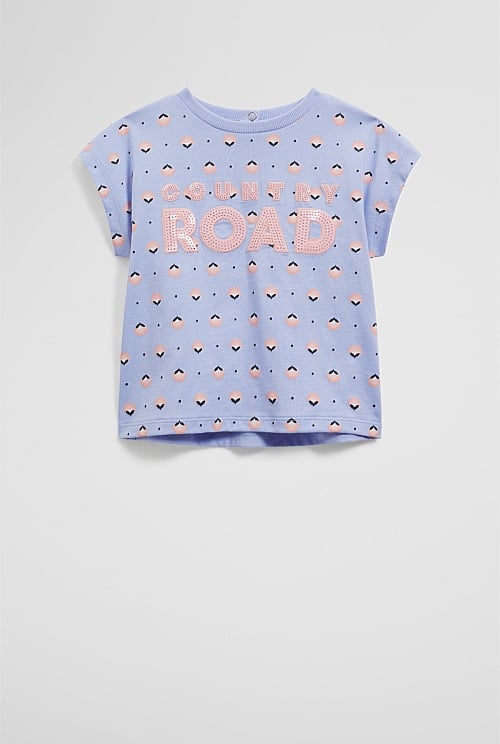 Organically Grown Cotton Sequin Logo T-Shirt Organically Grown Cotton Sequin Logo T-Shirt