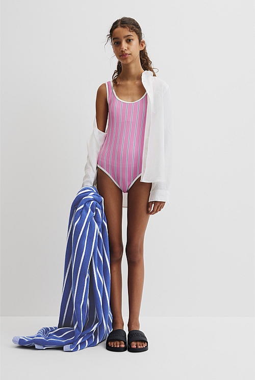 Teen Vertical Stripe Swimsuit Teen Vertical Stripe Swimsuit
