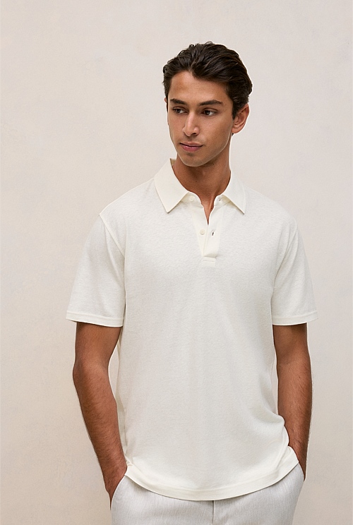 Linen Cotton Jersey Polo Linen Cotton Jersey Polo