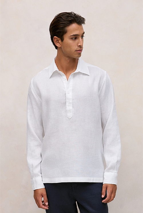 Linen Half Placket Shirt Linen Half Placket Shirt
