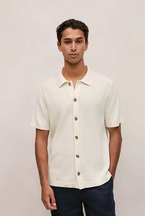 Cotton Basketweave Knit Shirt Cotton Basketweave Knit Shirt