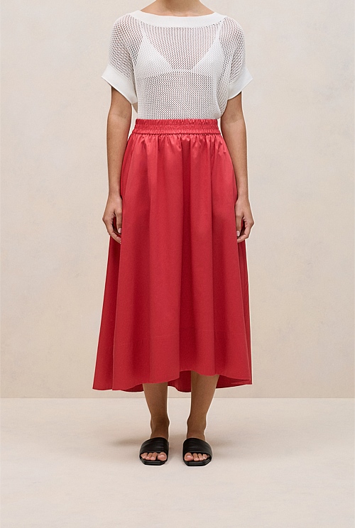 Cotton Sateen Waterfall Skirt Cotton Sateen Waterfall Skirt