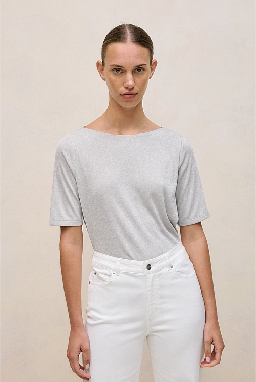 Metallic Rib T-shirt Metallic Rib T-shirt