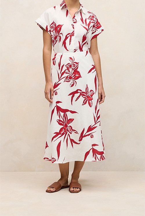 Wild Iris Linen Bias Skirt Wild Iris Linen Bias Skirt