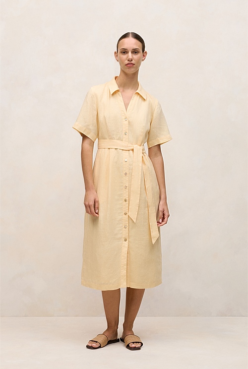 Linen Button Detail Shirt Dress Linen Button Detail Shirt Dress