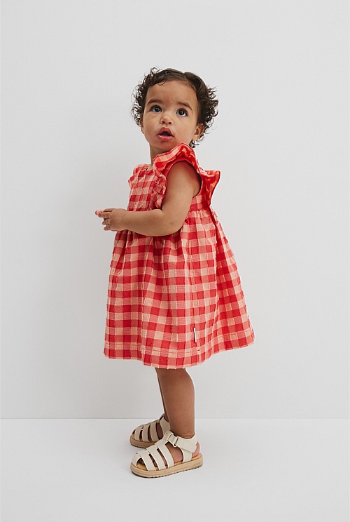 Gingham Flutter Sleeve Dress Gingham Flutter Sleeve Dress