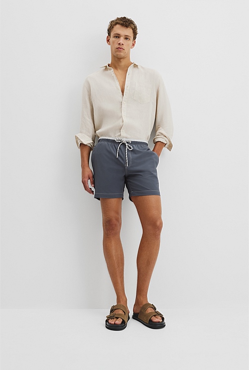 Recycled Polyester Blend Contrast Swim Short Recycled Polyester Blend Contrast Swim Short