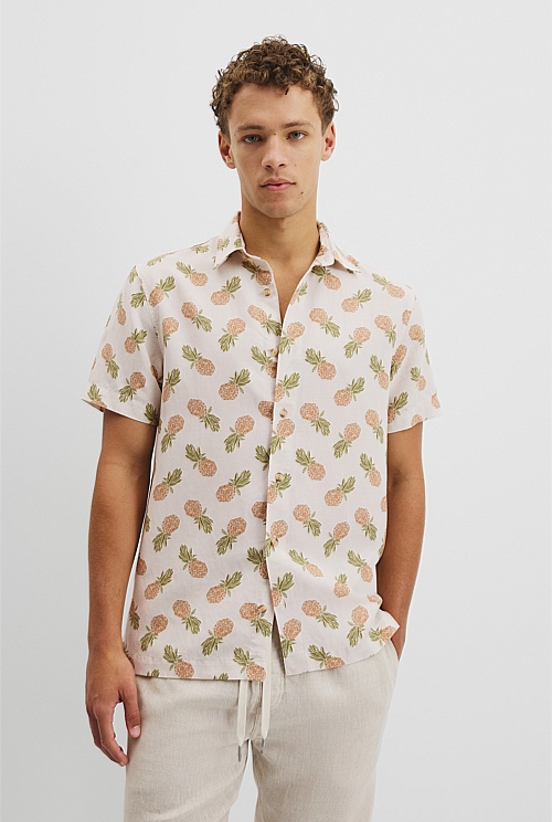 Regular Tencel Linen Print Shirt Regular Tencel Linen Print Shirt