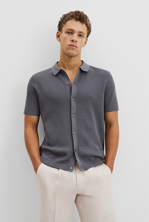 Organic Cotton Wave Knit Shirt Organic Cotton Wave Knit Shirt