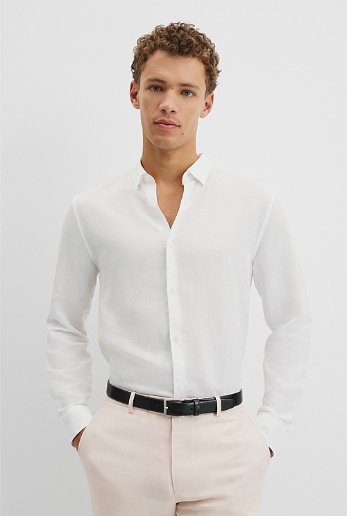 Long Sleeve Slim Linen Cotton Shirt Long Sleeve Slim Linen Cotton Shirt
