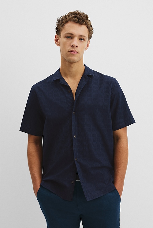 Relaxed Cotton Linen Textured Shirt Relaxed Cotton Linen Textured Shirt