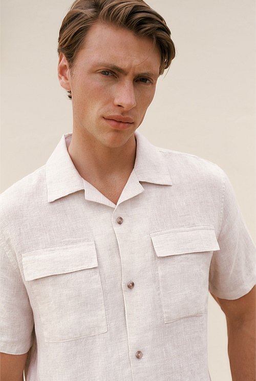 Linen Pocket Detail Short Sleeve Shirt Linen Pocket Detail Short Sleeve Shirt
