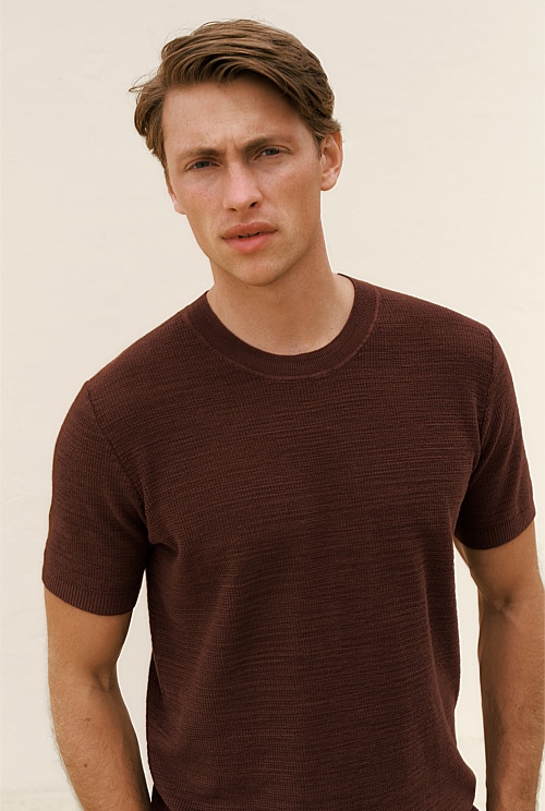 Cotton Linen Racking Stitch T-shirt Cotton Linen Racking Stitch T-shirt