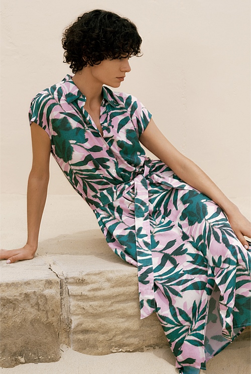 Arbour Cap Sleeve Midi Shirt Dress Arbour Cap Sleeve Midi Shirt Dress