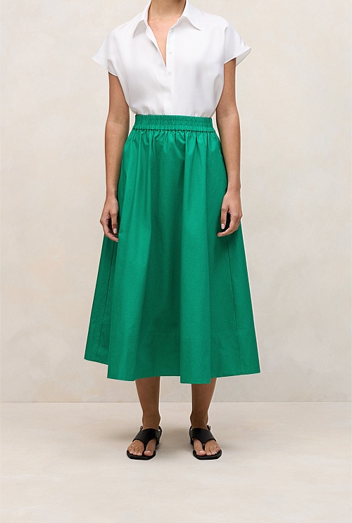 Cotton Poplin Pull On Skirt Cotton Poplin Pull On Skirt