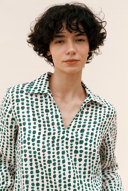 Brush Spot Linen Popover Shirt Brush Spot Linen Popover Shirt