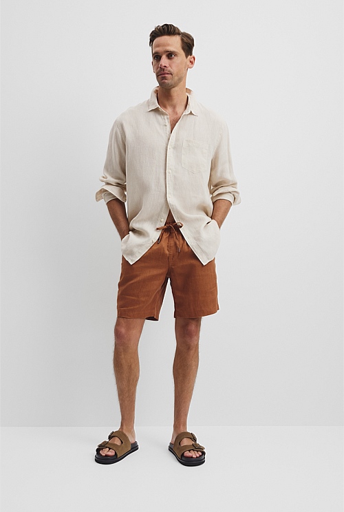 Organically Grown Linen Drawcord Short Organically Grown Linen Drawcord Short