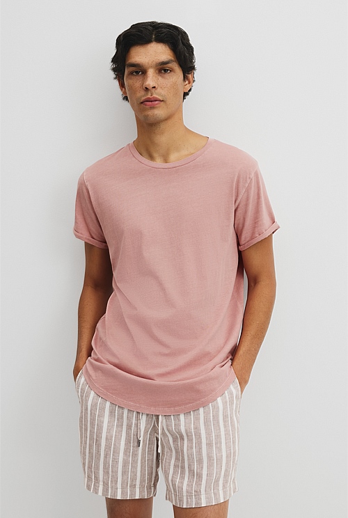 Australian Cotton Longline Garment Dye T-Shirt Australian Cotton Longline Garment Dye T-Shirt