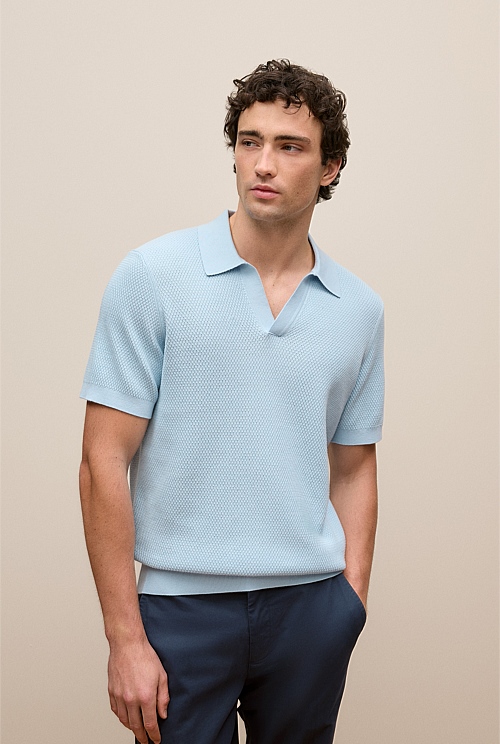 Cotton Texture Stitch Polo Cotton Texture Stitch Polo