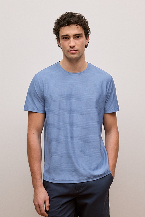 Cotton Jacquard Stripe T-shirt Cotton Jacquard Stripe T-shirt