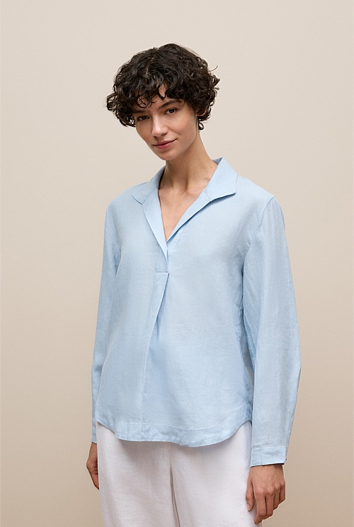 Yarn Dyed Linen Popover Shirt Yarn Dyed Linen Popover Shirt