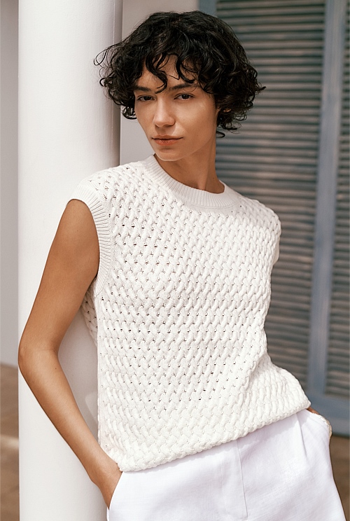 Cotton Knit Sleeveless Tunic Cotton Knit Sleeveless Tunic