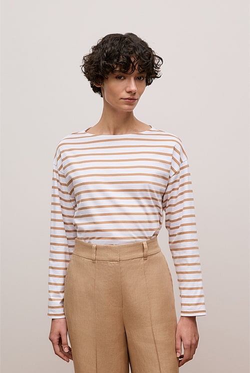 Australian Cotton Stripe Long Sleeve T-shirt Australian Cotton Stripe Long Sleeve T-shirt
