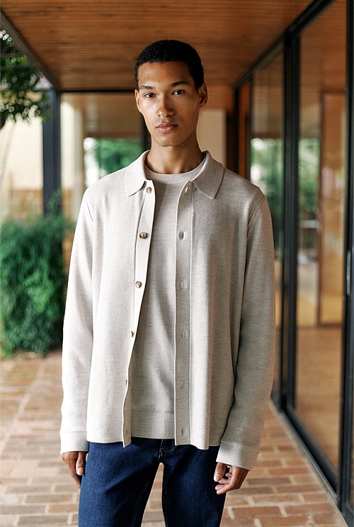 Merino Texture Knit Long Sleeve Shirt Merino Texture Knit Long Sleeve Shirt