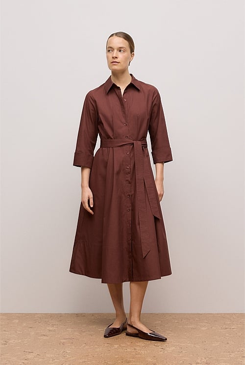 Cotton Poplin Cuff Detail Shirt Dress Cotton Poplin Cuff Detail Shirt Dress