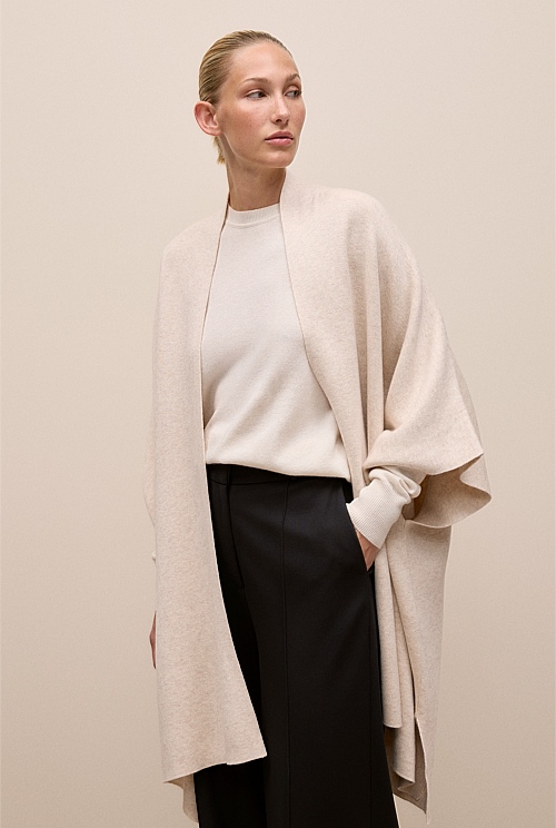 Cotton Cashmere Blend Poncho Cotton Cashmere Blend Poncho