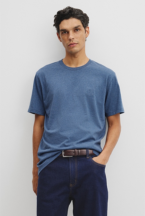 Brushed Melange Cotton T-shirt Brushed Melange Cotton T-shirt