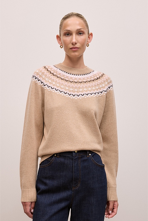 Merino Cashmere Fair Isle Crew Merino Cashmere Fair Isle Crew