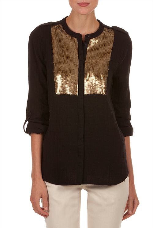 Sequined Yoke Shirt