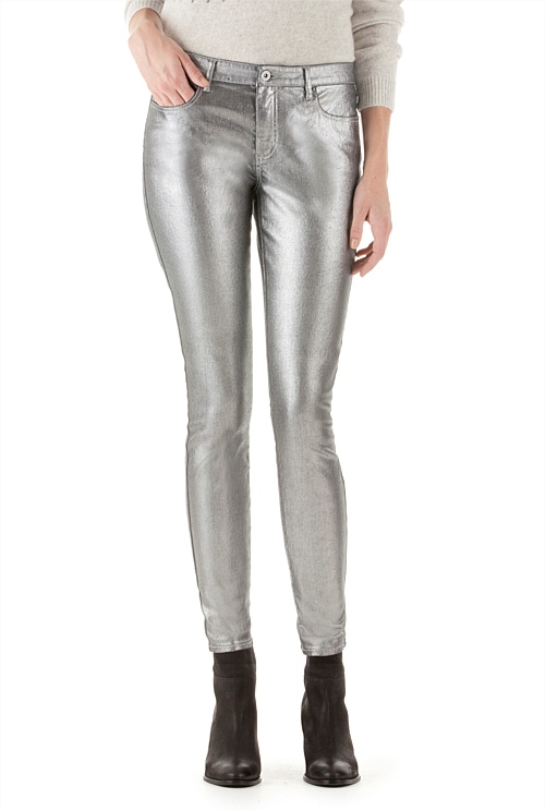 Silver Metallic Jean