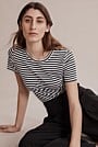 Australian Cotton Stripe Short Sleeve Cotton Slub T-Shirt