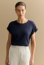 Pima Cotton Cuff Sleeve T-shirt