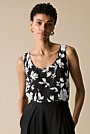 Silk Contrast Floral Tank