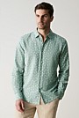 Tailored Linen Cotton Micro Floral Shirt