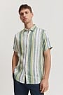 Regular Fit Organically Grown Linen Stripe Short Sleeve Shirt