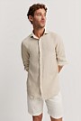 Tailored Fit Organically Grown Linen Stripe Shirt