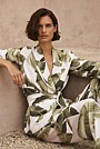 Palm Leaf Print Wrap Jacket