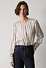 Satin Stripe Draped Blouse