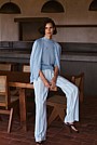 Yarn Dyed Stripe Wide Leg Pant