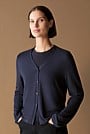 Draped V Neck Cardigan