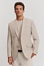 Slim Fit Stretch Linen Cotton Blend Blazer