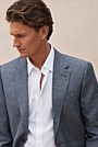 Regular Fit Yarn Dyed Cotton Linen Blazer