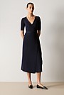 Merino Blend Wrap Knit Dress