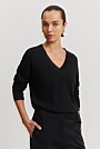 Organically Grown Cotton Linen V-Neck Knit