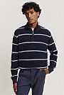 Australian Cotton Stripe Half Zip Knit