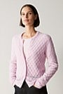 Mohair Wool Blend Pointelle Cardigan